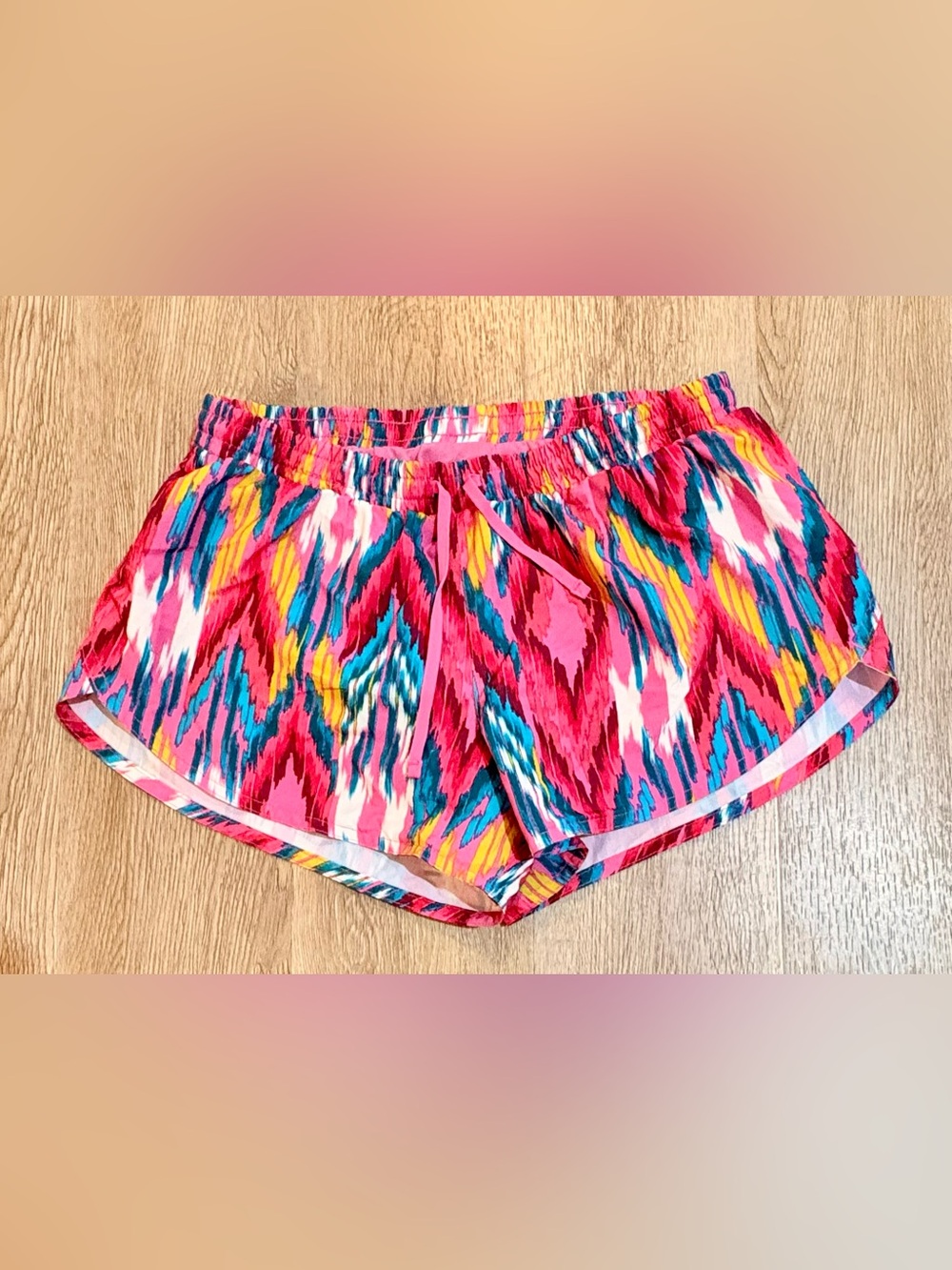 Old Navy Pink Multicolor Athletic Drawstring Shorts